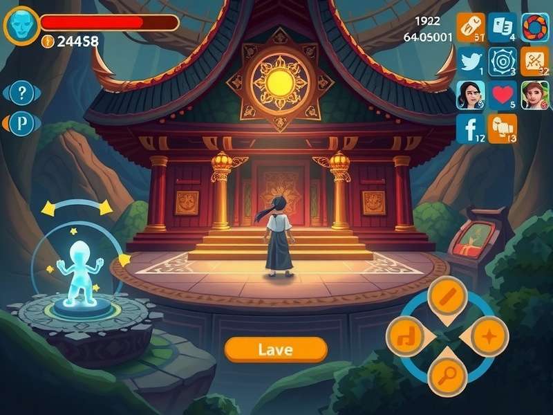 Spiritual Voyage Quest gameplay screenshot showing character in spiritual temple